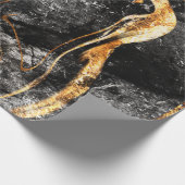 黒カッコいい金ゴールド大理石テクスチャ ラッピングペーパー (角)