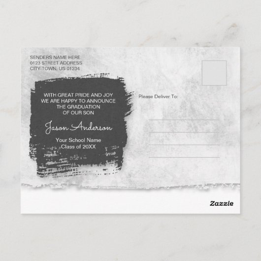 黒カッコいい1枚グランジ写真研究者発表 ポストカード (裏面)