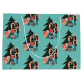 黒カップル初めてのクリスマスラッピング紙 ラージペーパーバッグ (裏面)