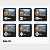 黒カニのモノグラム写真名 スクエアシール (シート)