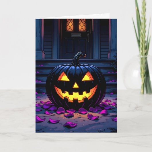 黒カボチャのハロウィン色ページ内 カード (正面)