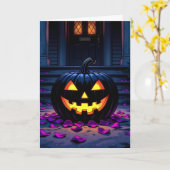 黒カボチャのハロウィン色ページ内 カード (黄色い花)