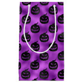 黒カボチャ付きハロウィンパープル スモールペーパーバッグ (正面)