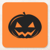 黒カボチャ スクエアペーパーコースター (正面)