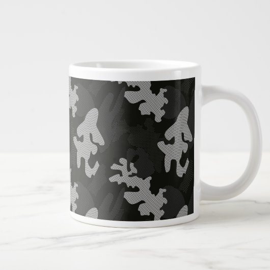 黒カモフラージパターン ジャンボコーヒーマグカップ (右)