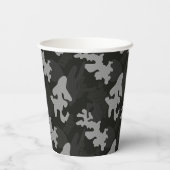 黒カモフラージパターン 紙コップ (裏面)
