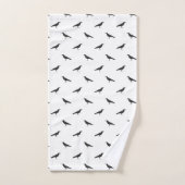 黒カラスのバスルーム用タオルセット バスタオルセット (ハンドタオル)