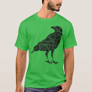 黒カラスの鳥のシルエット Tシャツ