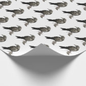 黒カラス水彩包み紙 ラッピングペーパー (角)