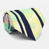 黒カラフルいヤシの木がネオンの水色 ネクタイ (ロール)