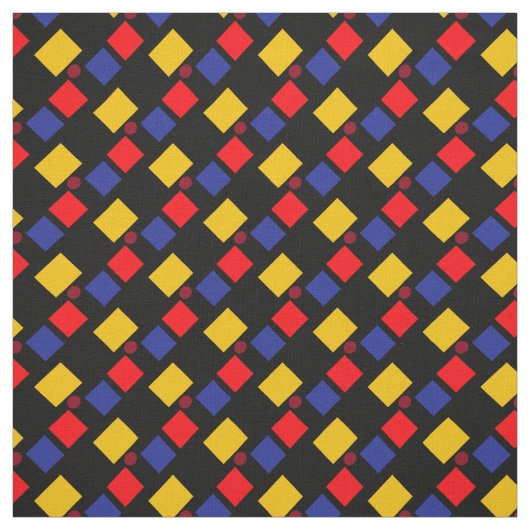 黒カラフルい図形 ファブリック (見本)