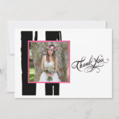 黒カラフルと白の水彩写真 招待状 (正面)