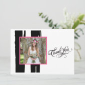 黒カラフルと白の水彩写真 招待状 (スタンド正面)