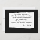 黒カラフルと白の水彩写真 招待状 (裏面)