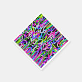 黒カラフルに落書きアート スタンダードカクテルナプキン (角)