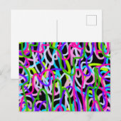 黒カラフルに落書きアート ポストカード (正面/裏面)