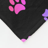 黒カラフルのポープリントパターン フリースブランケット (角)