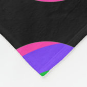 黒カラフルの円 フリースブランケット (角)