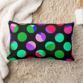 黒カラフルの円 ランバークッション (ブランケット)