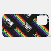 黒カラフルの背景にパターンコンパクトクラス Case-Mate iPhoneケース (裏面 (横))
