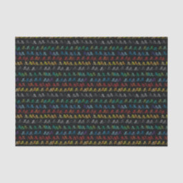 黒カラフルの自転車パターン 薄葉紙