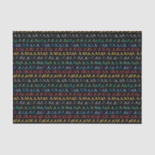 黒カラフルの自転車パターン 薄葉紙 (正面)