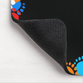 黒カラフルの足跡 マウスパッド (コーナー)