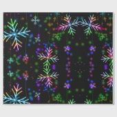 黒カラフルの雪 ラッピングペーパー (フラット)