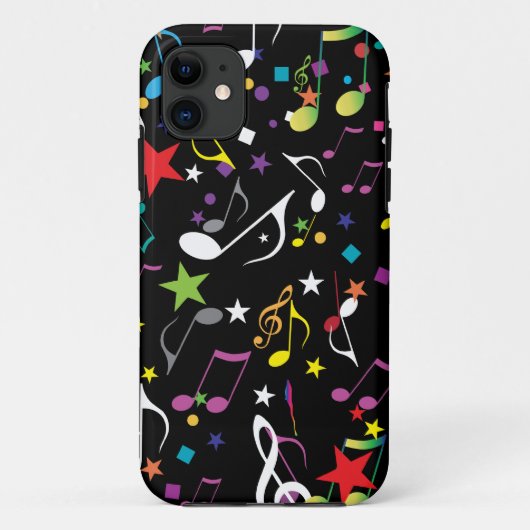 黒カラフルの音楽ノート Case-Mate iPhoneケース (裏面)