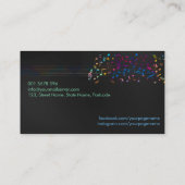 黒カラフルの音符パターン 名刺 (裏面)