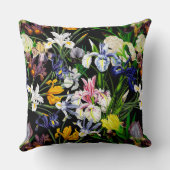 黒カラフルビクトリアン模様の虹彩花 クッション (裏面)