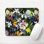 黒カラフルビクトリアン模様の虹彩花 マウスパッド (マウス)
