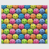 黒カラフル上の大きなピックボール ラッピングペーパー (フラット)