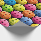 黒カラフル上の大きなピックボール ラッピングペーパー (角)