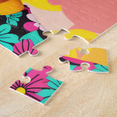 黒カラフル人女性アフロポップ・アートのアート ジグソーパズル (側面)