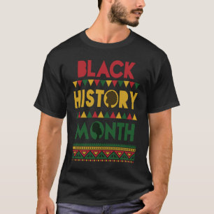 黒カラフル史ヶ月アフリカ系アメリカ人ウォーム Tシャツ