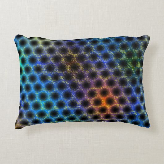 黒カラフル擦り切れたの水玉模様 アクセントクッション (正面)