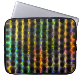 黒カラフル擦り切れた水玉模様の黄色がかった ラップトップスリーブ