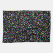黒カラフル模様の円のユニーク泡 キッチンタオル (横)
