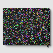 黒カラフル模様の円のユニーク泡 ゲストブック (裏面)