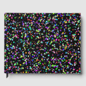 黒カラフル模様の円のユニーク泡 ゲストブック (正面)