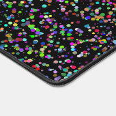 黒カラフル模様の円のユニーク泡 デスクマット (コーナー)