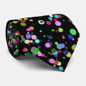 黒カラフル模様の円のユニーク泡 ネクタイ (ロール)