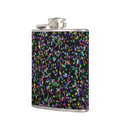 黒カラフル模様の円のユニーク泡 フラスク (左)