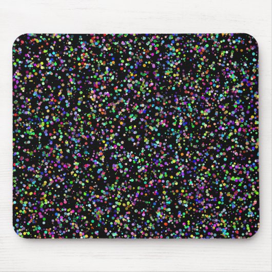 黒カラフル模様の円のユニーク泡 マウスパッド (正面)