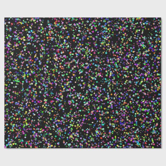 黒カラフル模様の円のユニーク泡 ラッピングペーパー (フラット)