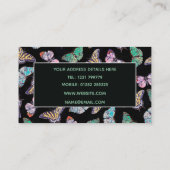 黒カラフル水彩蝶 名刺 (裏面)