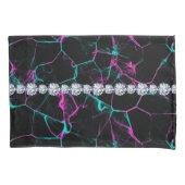 黒カラフル煙標準サイズ 枕カバー (正面)