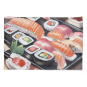 黒カラフル皿に寿司 枕カバー (裏面-左)