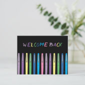 黒カラフル色学校はがき ポストカード (スタンド正面)